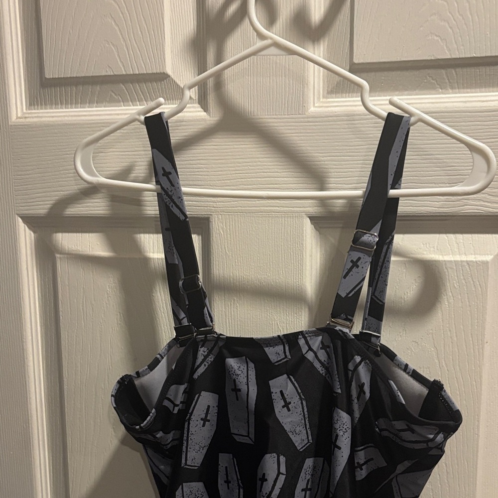 Sourpuss Black and Gray Coffin bathing suit - Picture 4 of 4